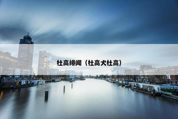 杜高绯闻（杜高犬杜高）