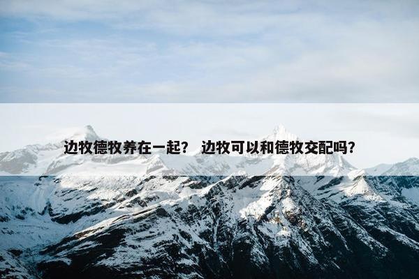 边牧德牧养在一起？ 边牧可以和德牧交配吗？