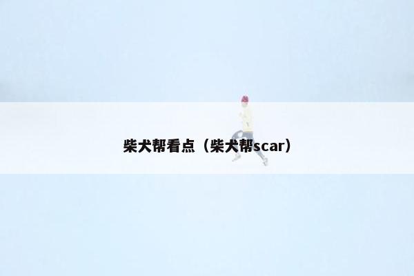 柴犬帮看点（柴犬帮scar）
