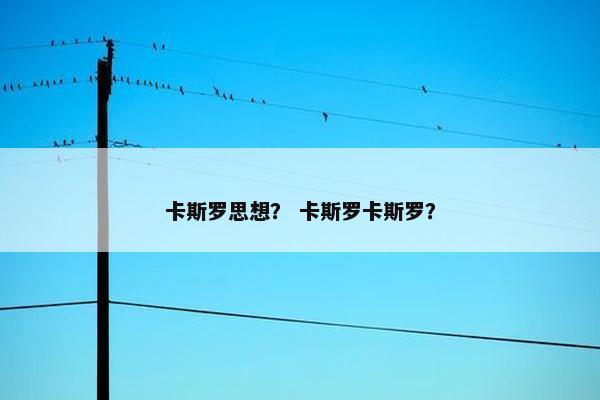 卡斯罗思想？ 卡斯罗卡斯罗？