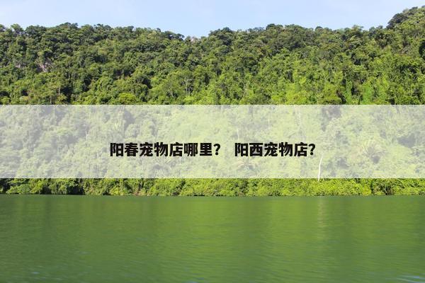阳春宠物店哪里？ 阳西宠物店？