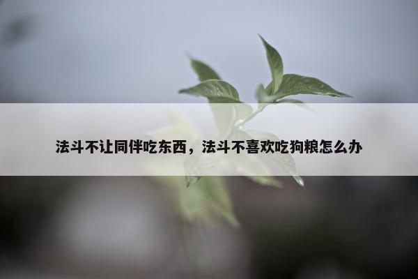 法斗不让同伴吃东西，法斗不喜欢吃狗粮怎么办