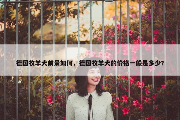 德国牧羊犬前景如何，德国牧羊犬的价格一般是多少?
