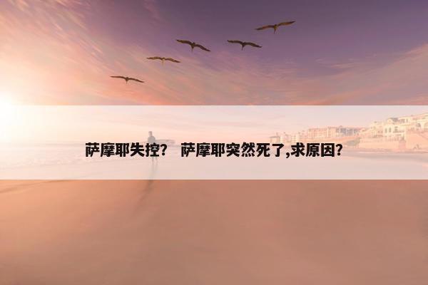 萨摩耶失控？ 萨摩耶突然死了,求原因？