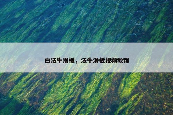 白法牛滑板，法牛滑板视频教程
