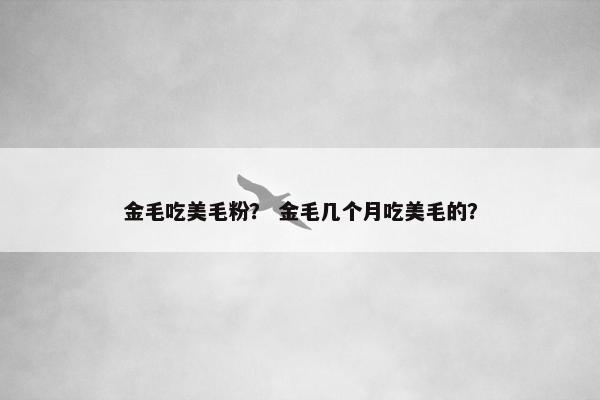 金毛吃美毛粉？ 金毛几个月吃美毛的？