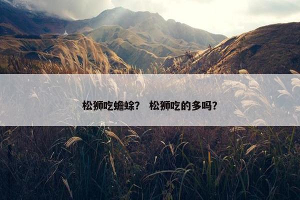 松狮吃蟾蜍？ 松狮吃的多吗？