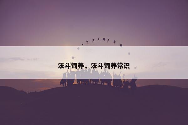 法斗饲养，法斗饲养常识