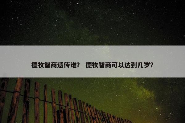 德牧智商遗传谁？ 德牧智商可以达到几岁？