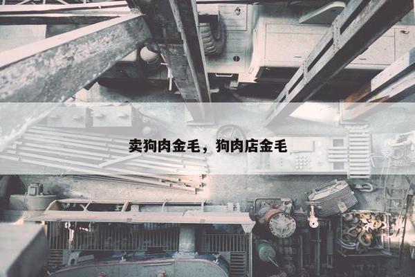 卖狗肉金毛，狗肉店金毛