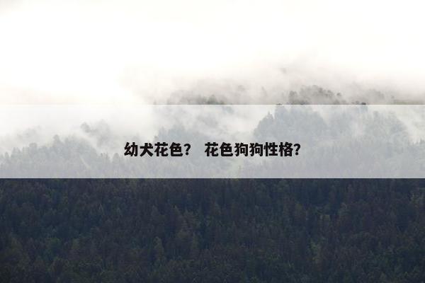 幼犬花色？ 花色狗狗性格？