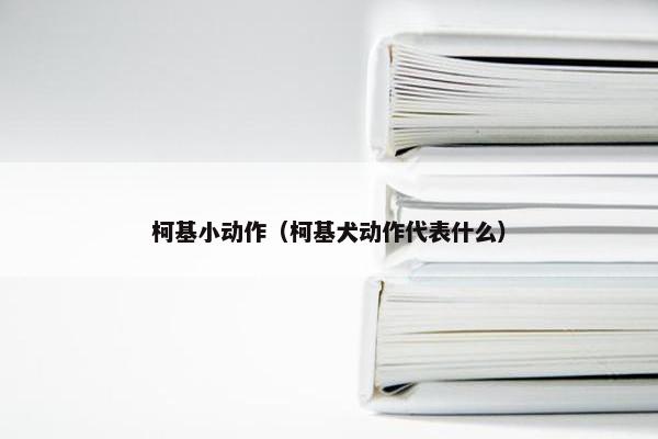 柯基小动作（柯基犬动作代表什么）