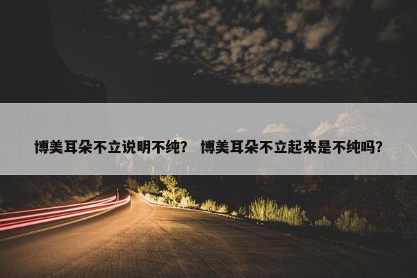 博美耳朵不立说明不纯？ 博美耳朵不立起来是不纯吗？