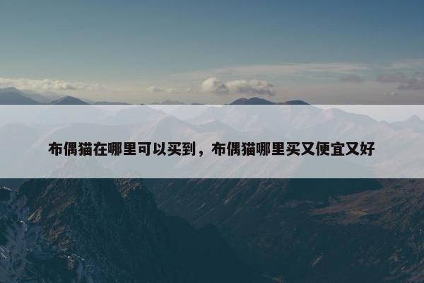 布偶猫在哪里可以买到，布偶猫哪里买又便宜又好