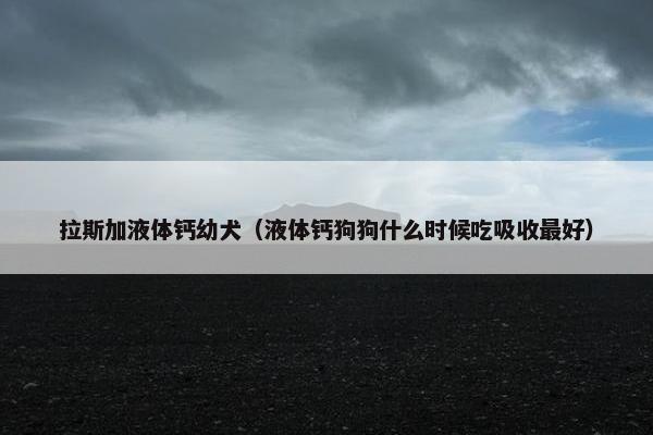 拉斯加液体钙幼犬（液体钙狗狗什么时候吃吸收最好）