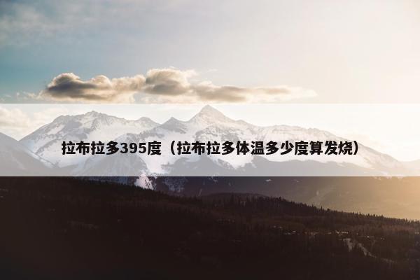 拉布拉多395度（拉布拉多体温多少度算发烧）
