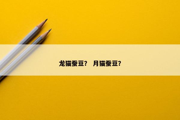 龙猫蚕豆？ 月猫蚕豆？