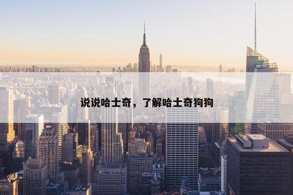 说说哈士奇，了解哈士奇狗狗