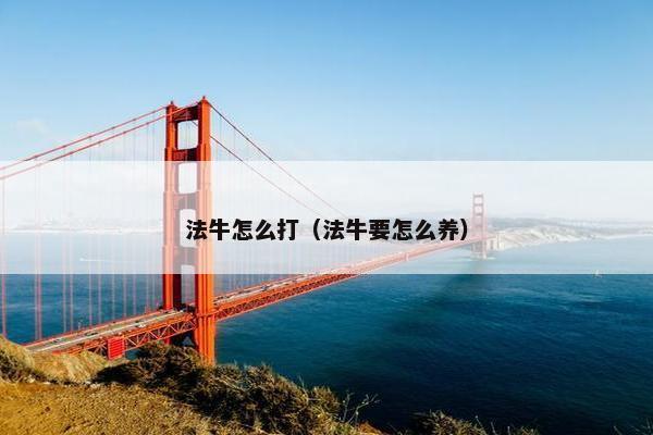法牛怎么打（法牛要怎么养）