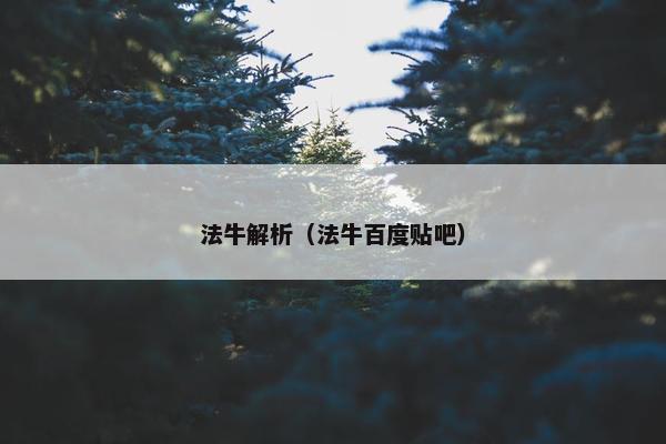 法牛解析（法牛百度贴吧）