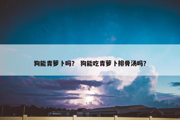 狗能青萝卜吗？ 狗能吃青萝卜排骨汤吗？
