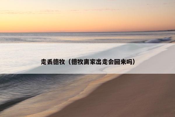 走丢德牧（德牧离家出走会回来吗）