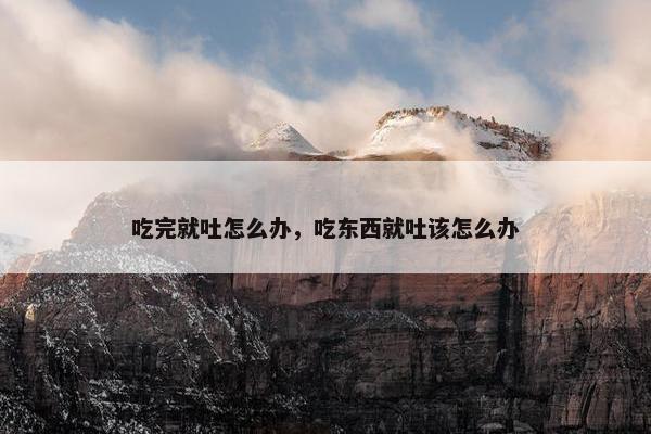 吃完就吐怎么办，吃东西就吐该怎么办
