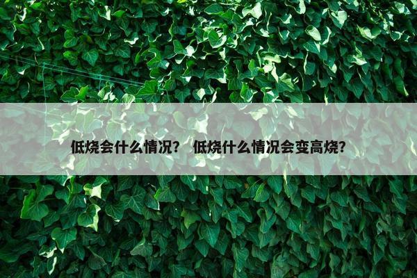 低烧会什么情况？ 低烧什么情况会变高烧？