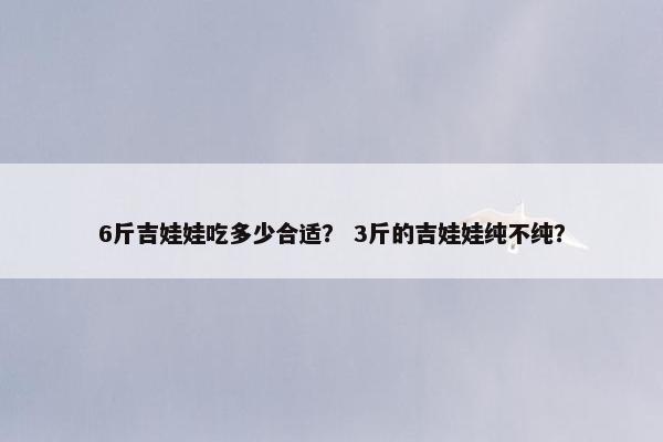 6斤吉娃娃吃多少合适？ 3斤的吉娃娃纯不纯？