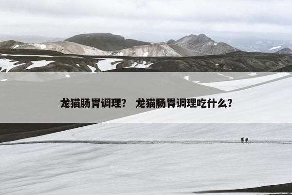 龙猫肠胃调理？ 龙猫肠胃调理吃什么？