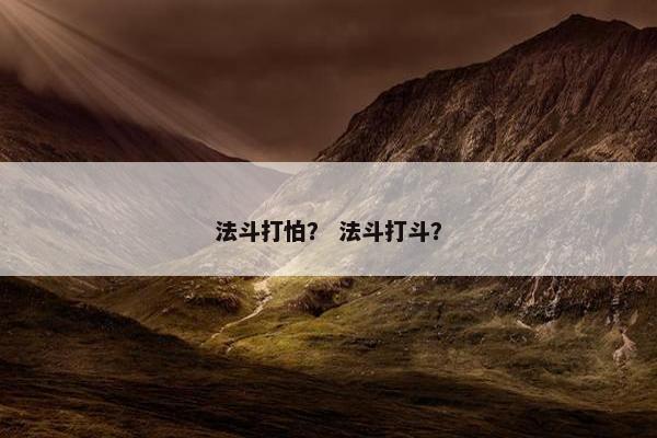 法斗打怕？ 法斗打斗？