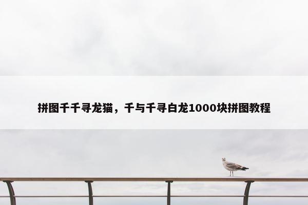 拼图千千寻龙猫，千与千寻白龙1000块拼图教程