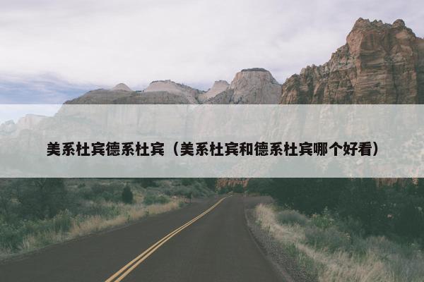 美系杜宾德系杜宾（美系杜宾和德系杜宾哪个好看）
