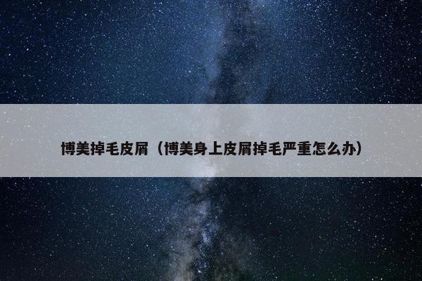 博美掉毛皮屑（博美身上皮屑掉毛严重怎么办）