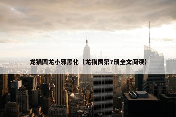 龙猫国龙小邪黑化（龙猫国第7册全文阅读）