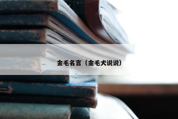 金毛名言（金毛犬说说）