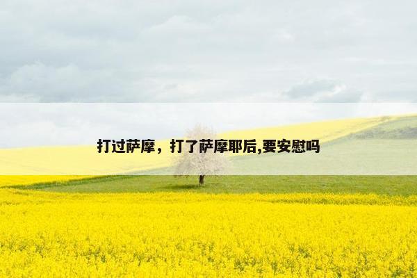 打过萨摩，打了萨摩耶后,要安慰吗