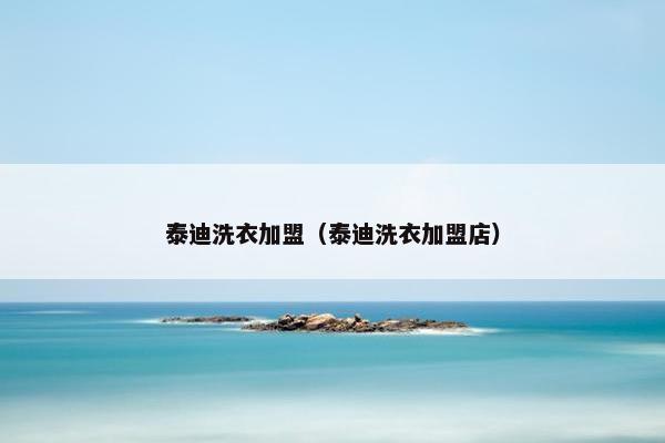泰迪洗衣加盟（泰迪洗衣加盟店）