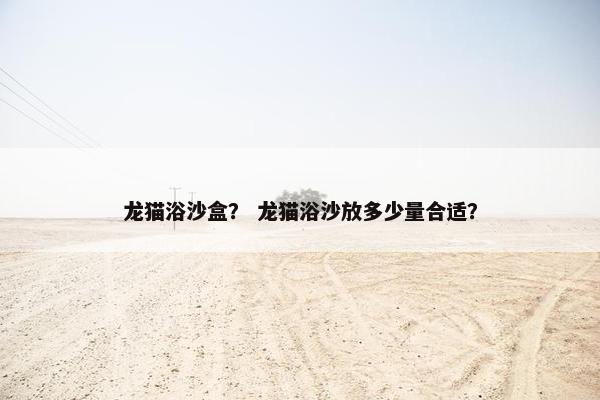 龙猫浴沙盒？ 龙猫浴沙放多少量合适？