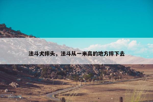 法斗犬摔头，法斗从一米高的地方摔下去