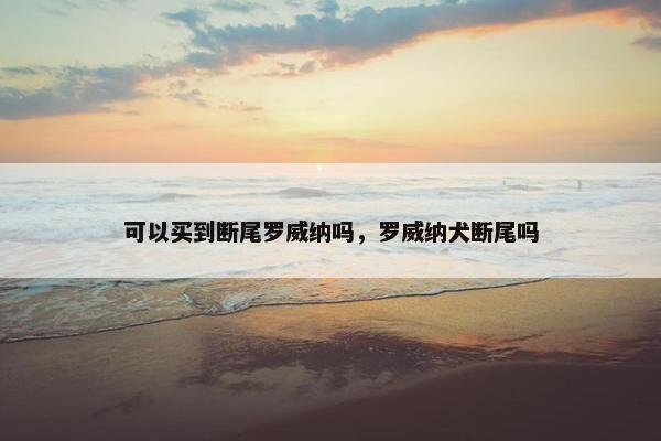 可以买到断尾罗威纳吗，罗威纳犬断尾吗