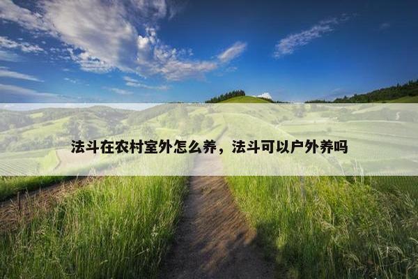 法斗在农村室外怎么养，法斗可以户外养吗