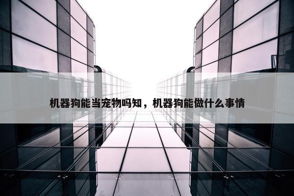机器狗能当宠物吗知，机器狗能做什么事情