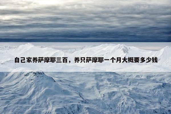 自己家养萨摩耶三百，养只萨摩耶一个月大概要多少钱