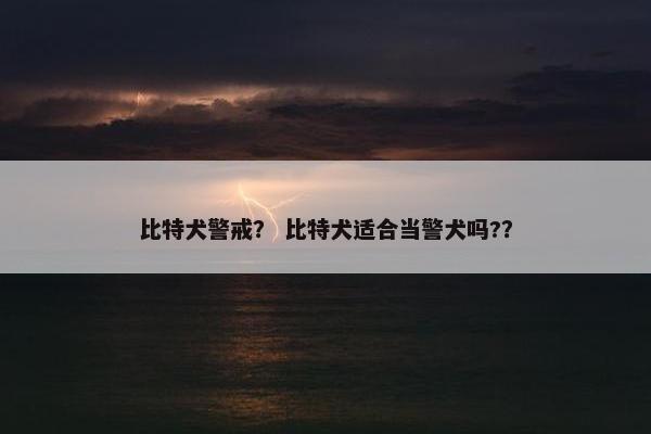 比特犬警戒？ 比特犬适合当警犬吗?？
