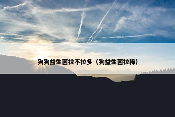 狗狗益生菌拉不拉多（狗益生菌拉稀）