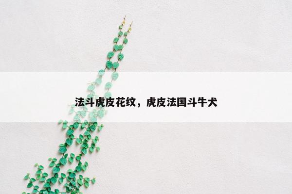 法斗虎皮花纹，虎皮法国斗牛犬