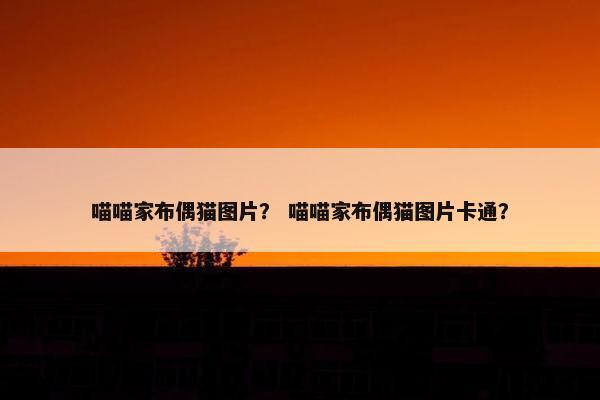 喵喵家布偶猫图片？ 喵喵家布偶猫图片卡通？