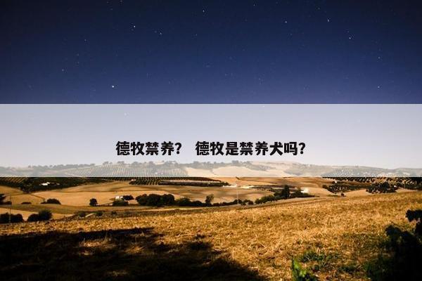 德牧禁养? 德牧是禁养犬吗?