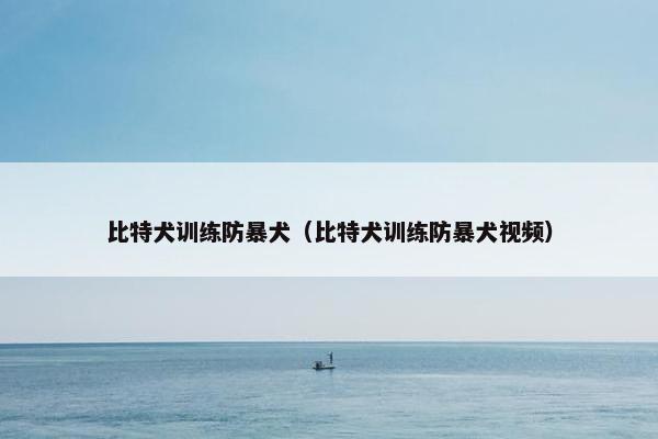 比特犬训练防暴犬（比特犬训练防暴犬视频）